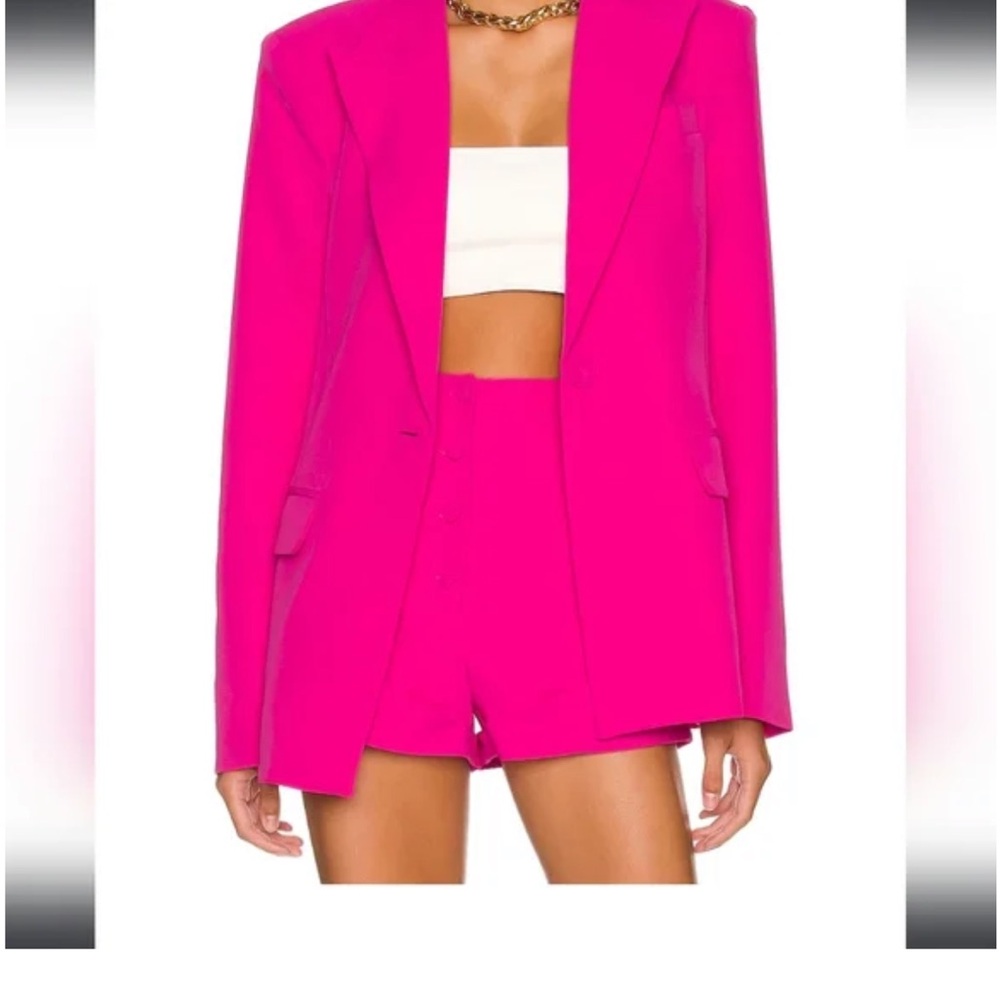 L’Agence Pink Tweed Matching Blazer Set